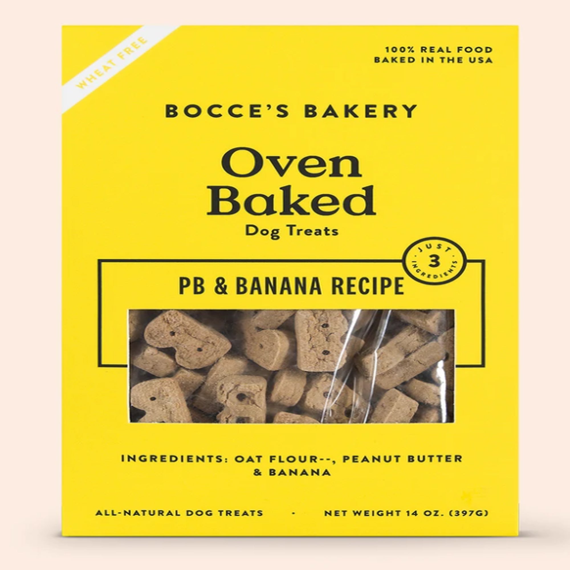 Bocce's Bakery Dog Just Peanut Butter and Banana Biscuits - 14 oz
